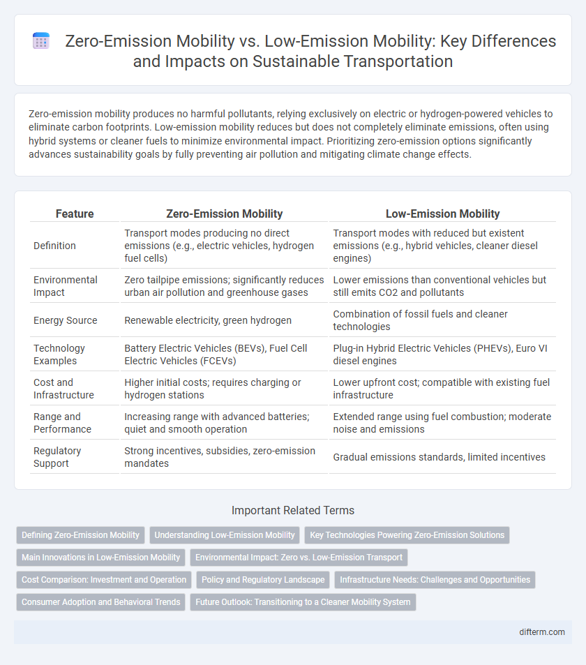 Zero-Emission Mobility vs. Low-Emission Mobility: Key Differences and Impacts on Sustainable Transportation