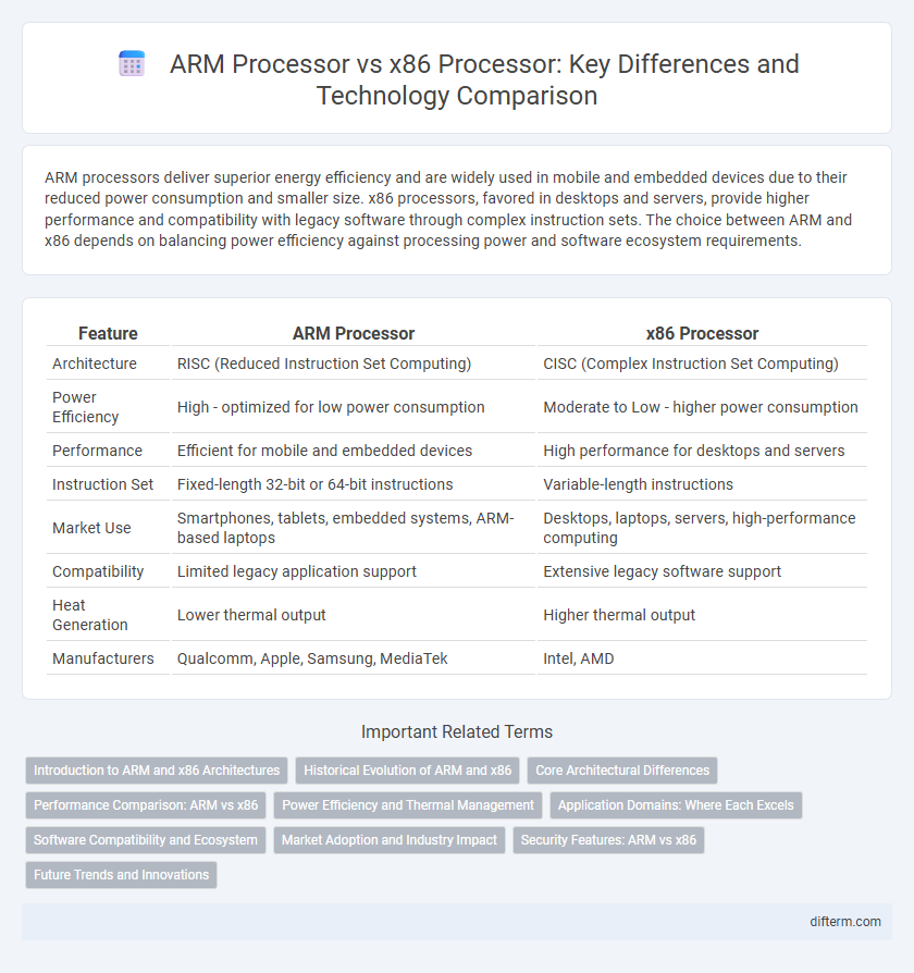 ARM Processor vs x86 Processor: Key Differences and Technology Comparison