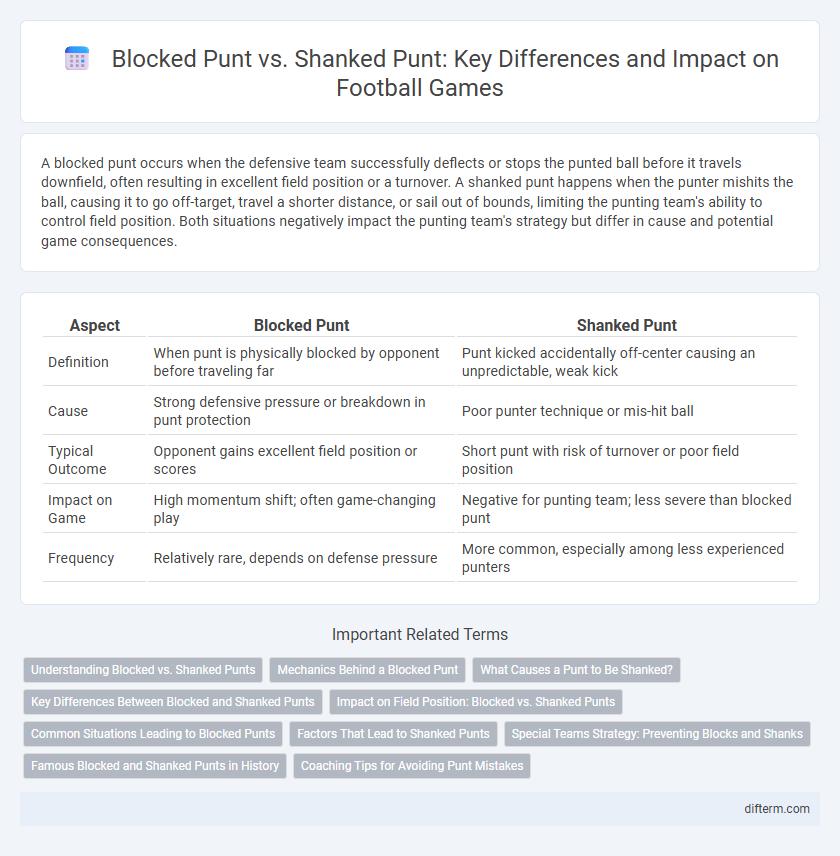 Blocked Punt vs. Shanked Punt: Key Differences and Impact on Football Games