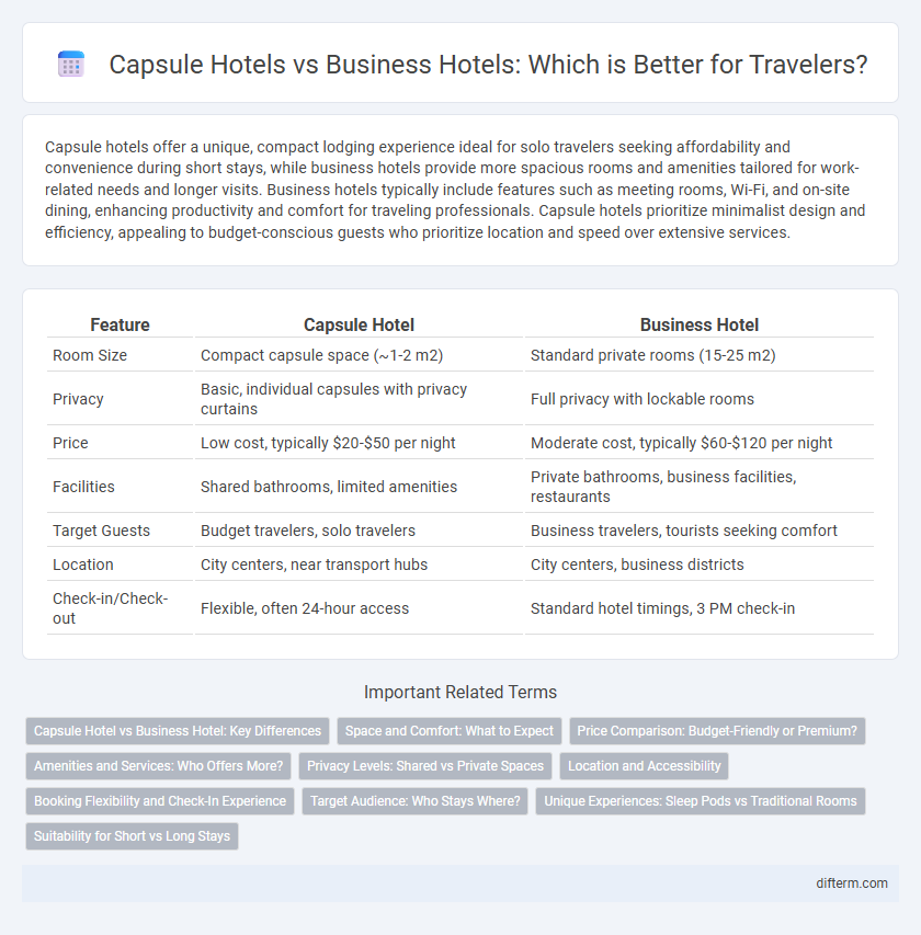 Capsule Hotels vs Business Hotels: Which is Better for Travelers?
