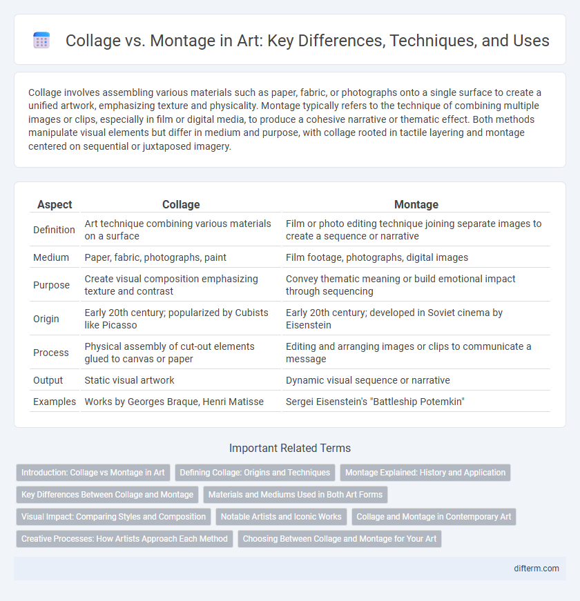 Collage vs. Montage in Art: Key Differences, Techniques, and Uses