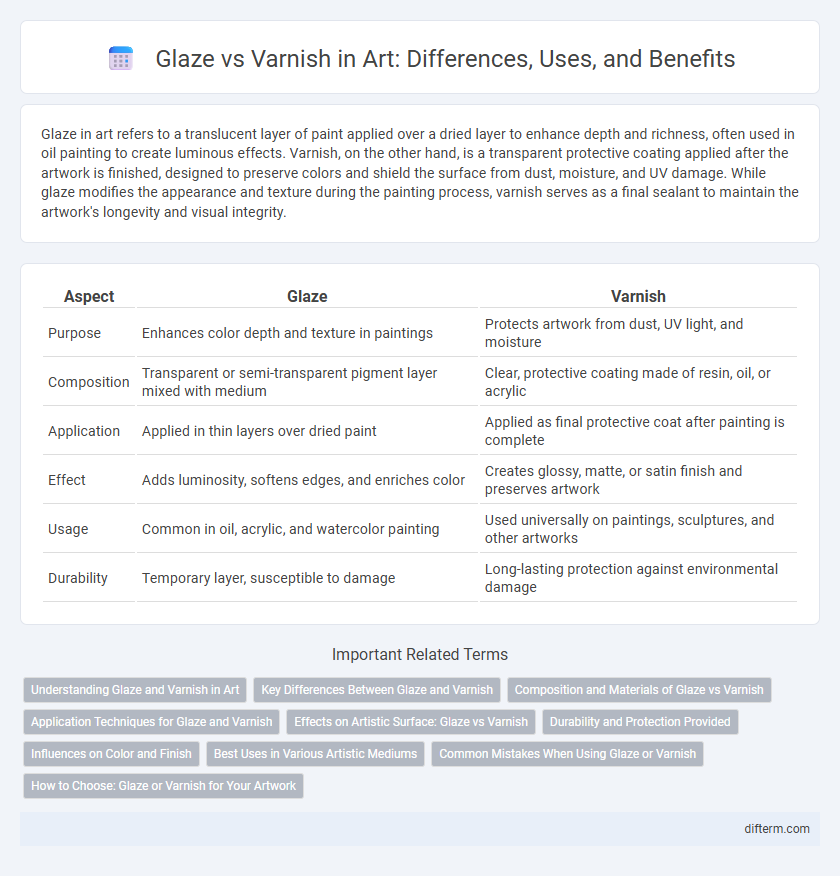 Glaze vs Varnish in Art: Differences, Uses, and Benefits