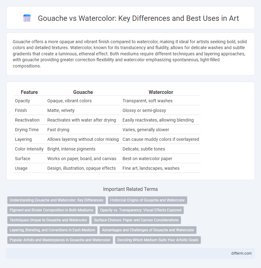 Gouache vs Watercolor: Key Differences and Best Uses in Art