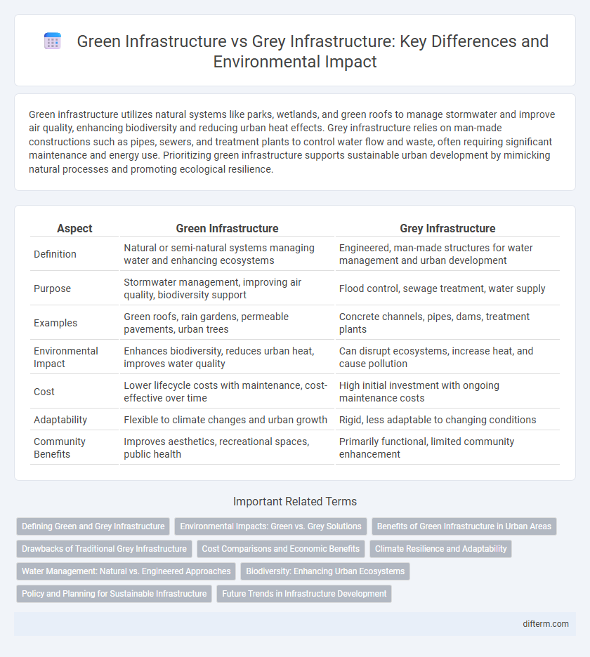 Green Infrastructure vs Grey Infrastructure: Key Differences and Environmental Impact