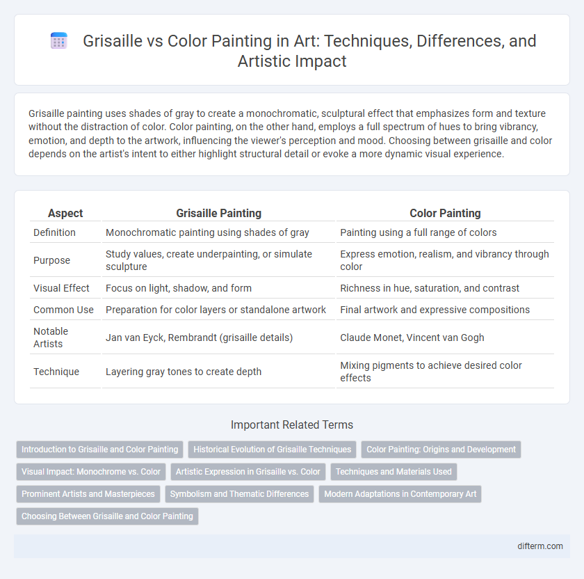 Grisaille vs Color Painting in Art: Techniques, Differences, and Artistic Impact