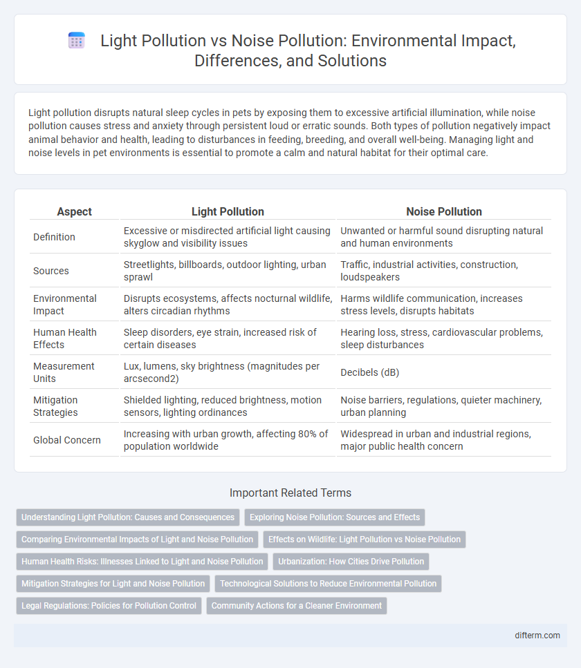Light Pollution vs Noise Pollution: Environmental Impact, Differences, and Solutions