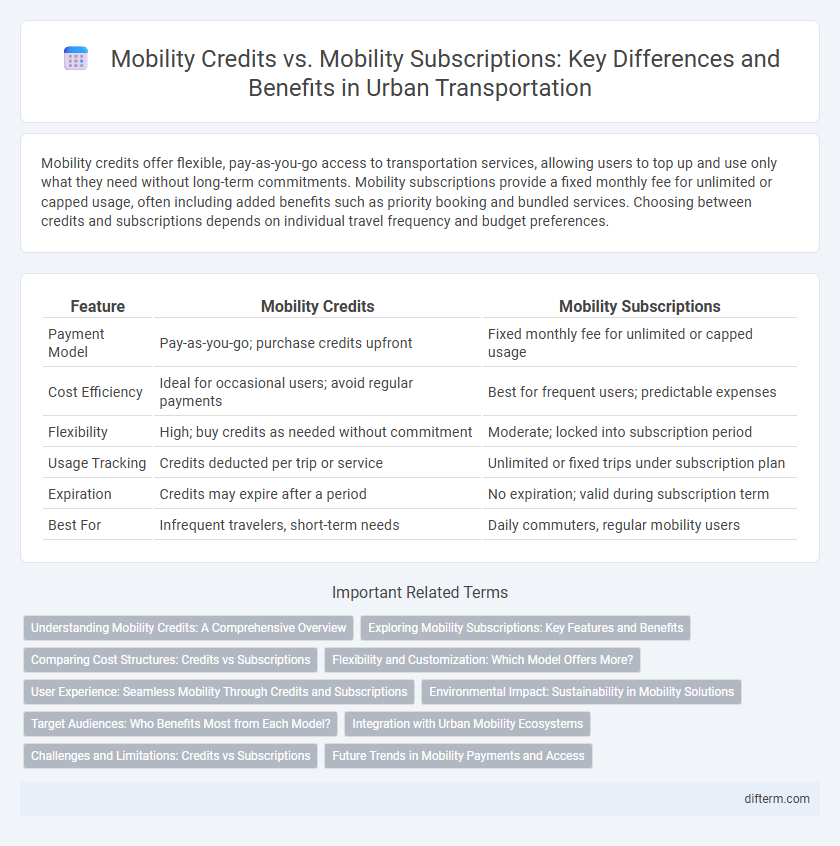 Mobility Credits vs. Mobility Subscriptions: Key Differences and Benefits in Urban Transportation