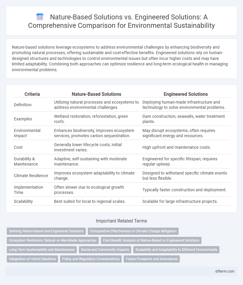 Nature-Based Solutions vs. Engineered Solutions: A Comprehensive Comparison for Environmental Sustainability