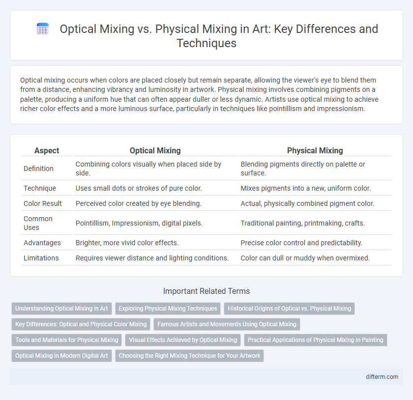Optical Mixing vs. Physical Mixing in Art: Key Differences and Techniques