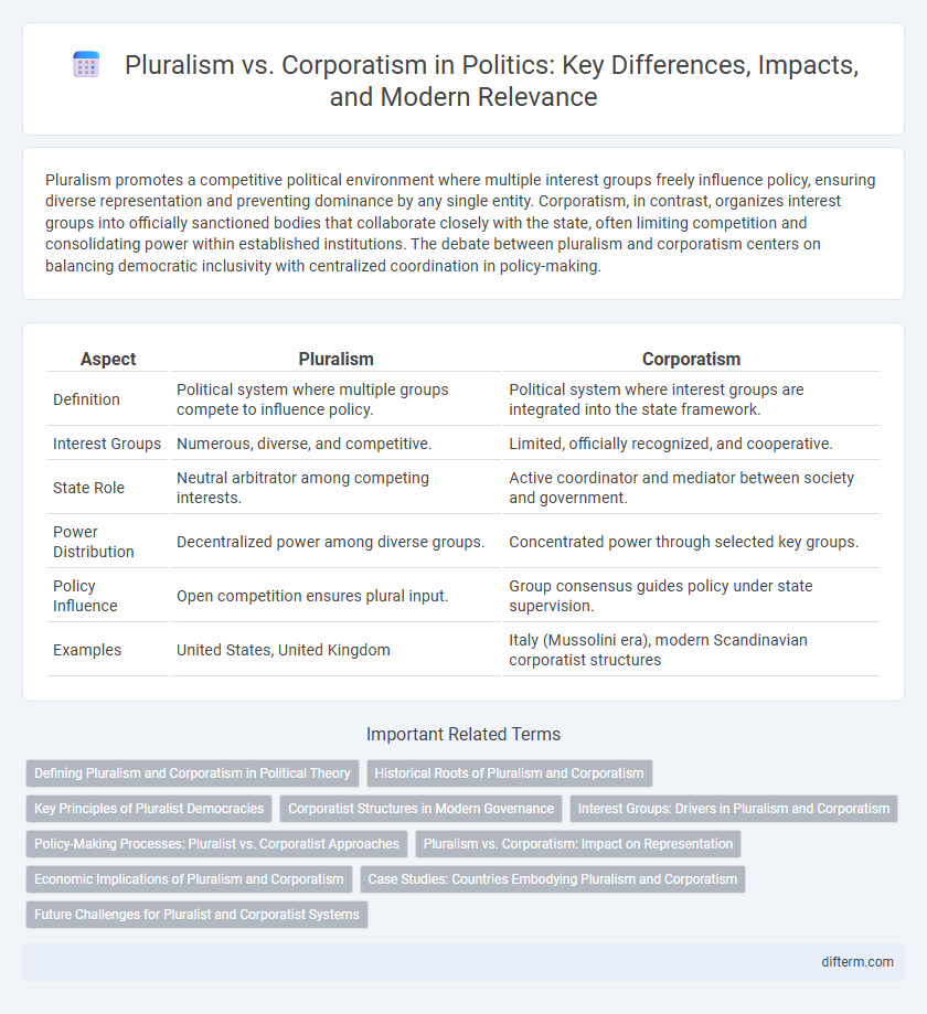 Pluralism vs. Corporatism in Politics: Key Differences, Impacts, and Modern Relevance