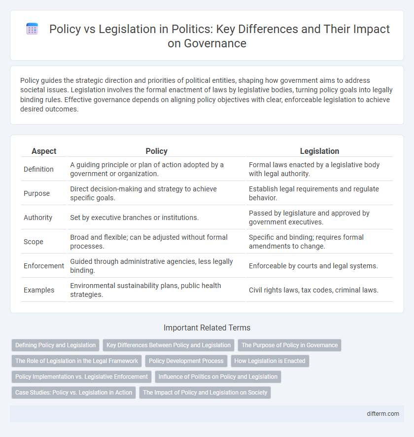 Policy vs Legislation in Politics: Key Differences and Their Impact on Governance