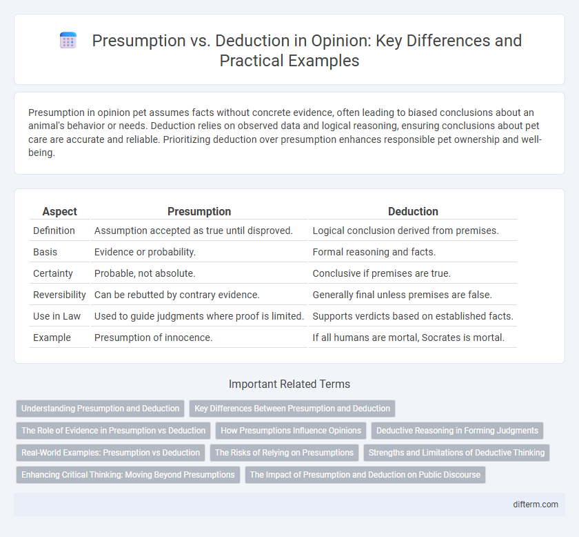 Presumption vs. Deduction in Opinion: Key Differences and Practical Examples