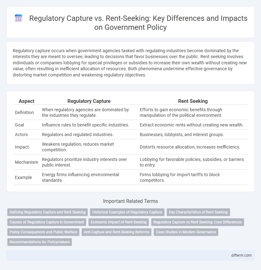 Regulatory Capture vs. Rent-Seeking: Key Differences and Impacts on Government Policy