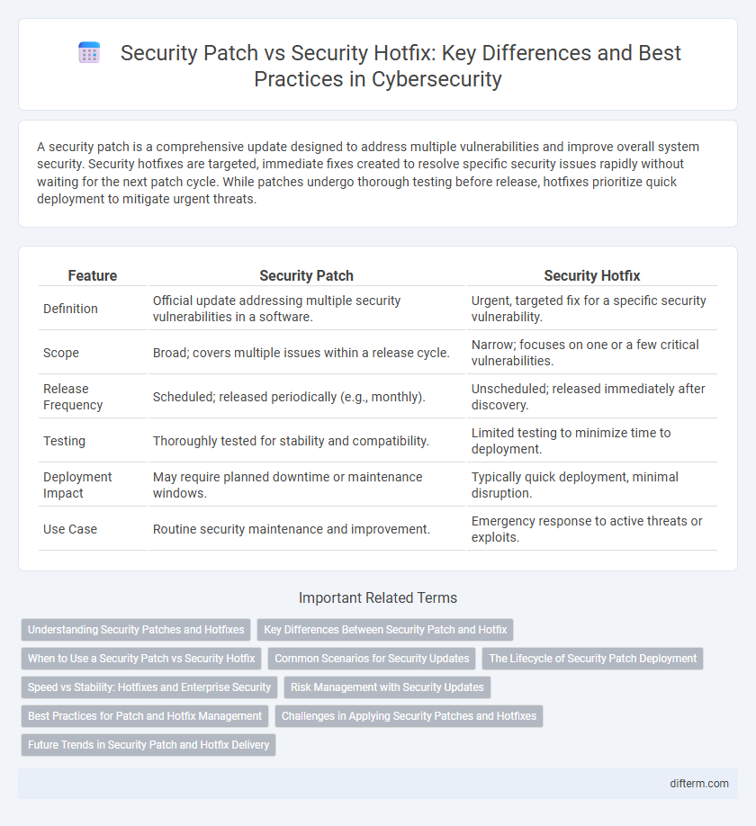 Security Patch vs Security Hotfix: Key Differences and Best Practices in Cybersecurity