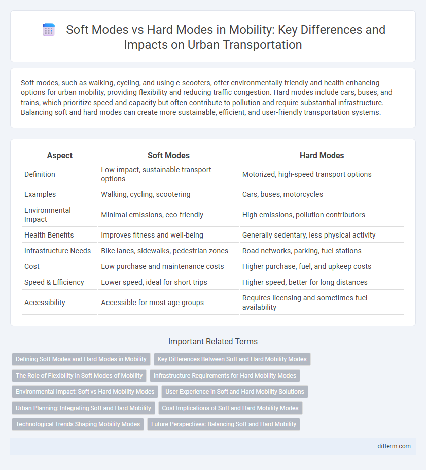 Soft Modes vs Hard Modes in Mobility: Key Differences and Impacts on Urban Transportation