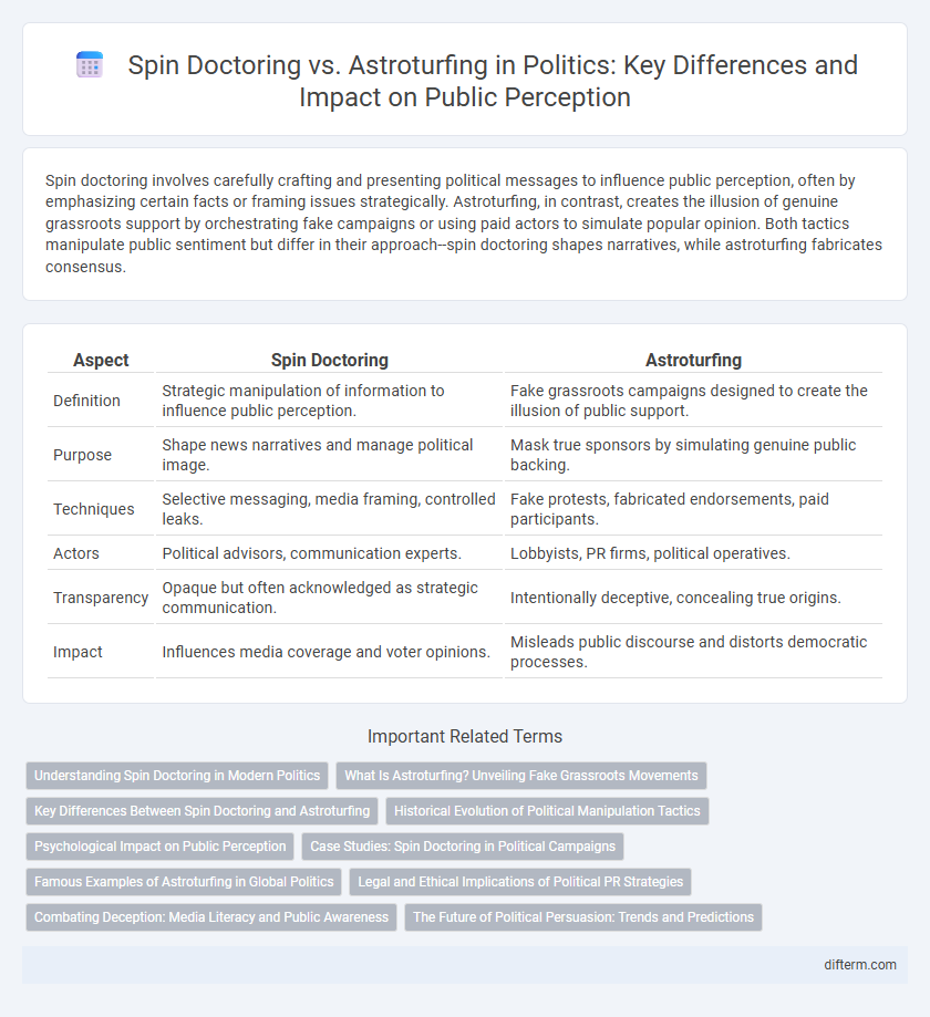 Spin Doctoring vs. Astroturfing in Politics: Key Differences and Impact on Public Perception