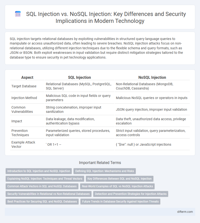 SQL Injection vs. NoSQL Injection: Key Differences and Security Implications in Modern Technology