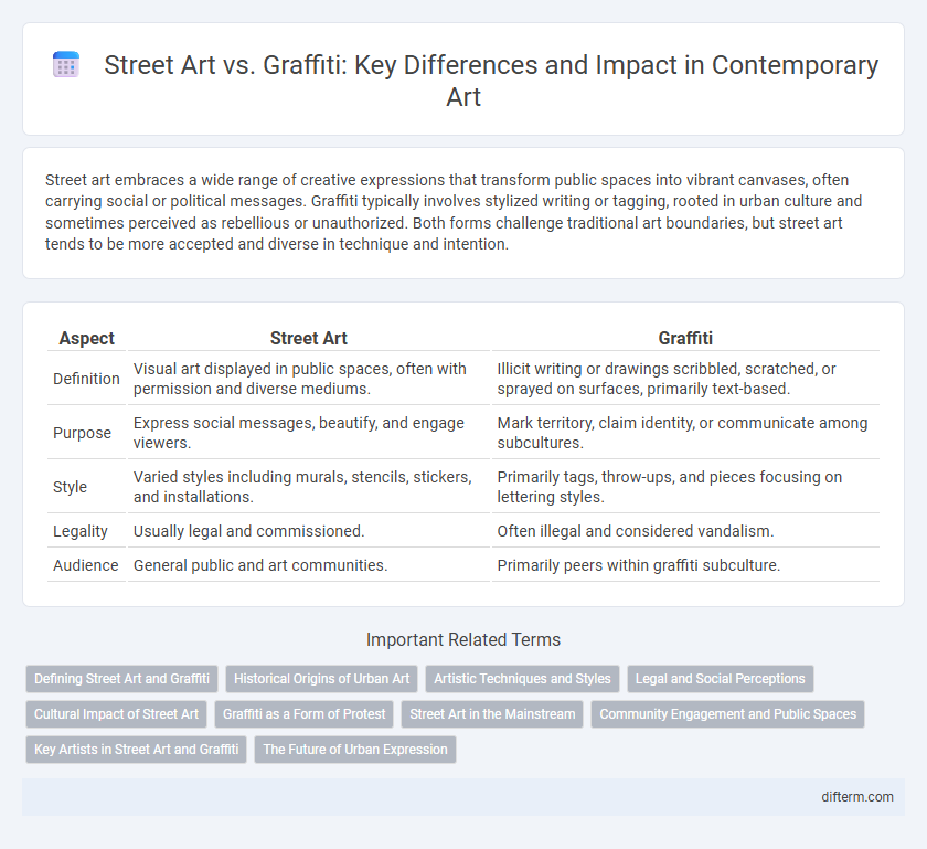 Street Art vs. Graffiti: Key Differences and Impact in Contemporary Art