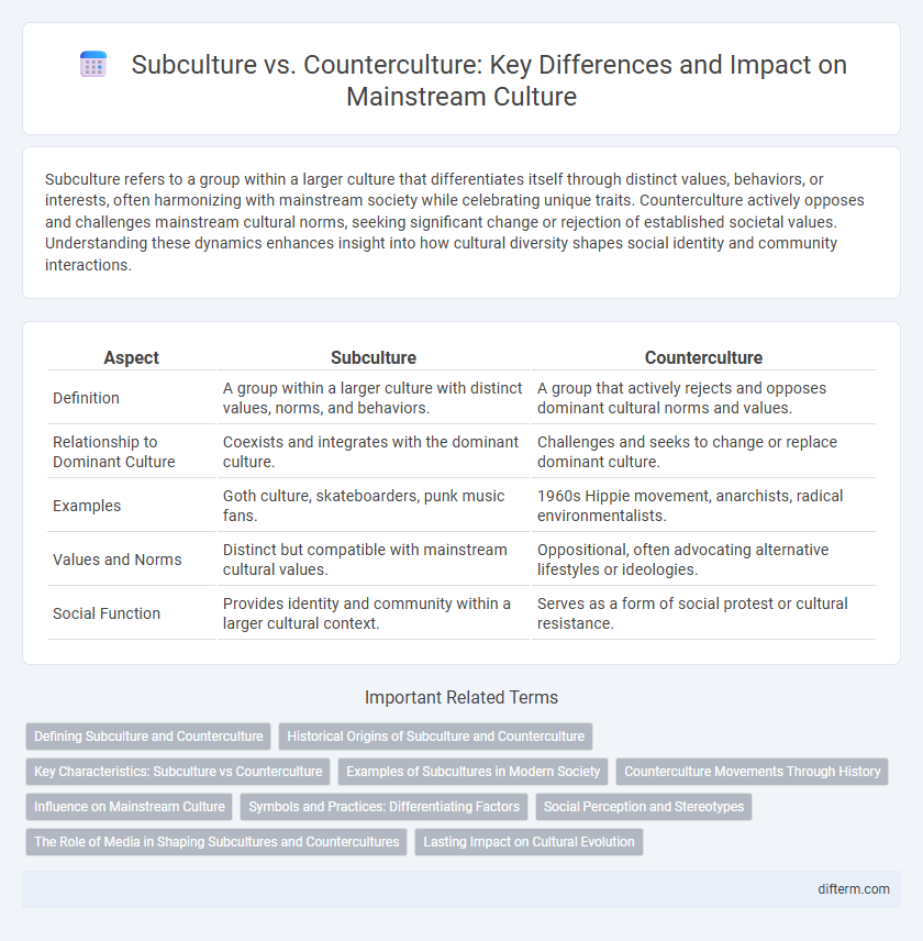 Subculture vs. Counterculture: Key Differences and Impact on Mainstream Culture