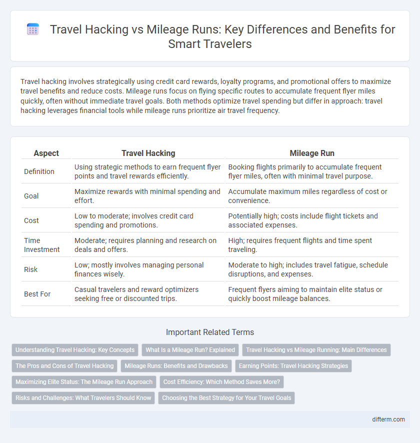 Travel Hacking vs Mileage Runs: Key Differences and Benefits for Smart Travelers