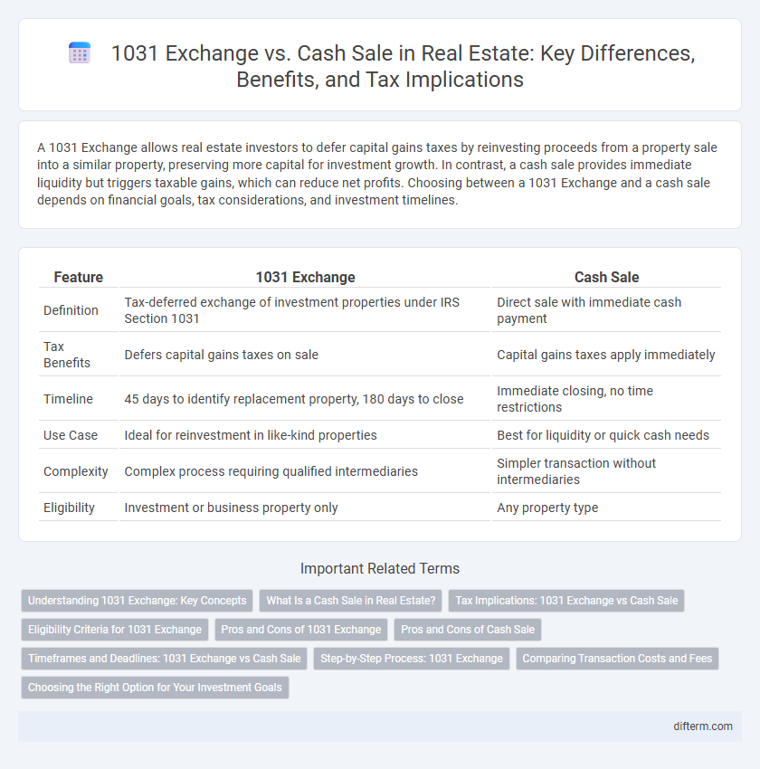 1031 Exchange vs. Cash Sale in Real Estate: Key Differences, Benefits, and Tax Implications