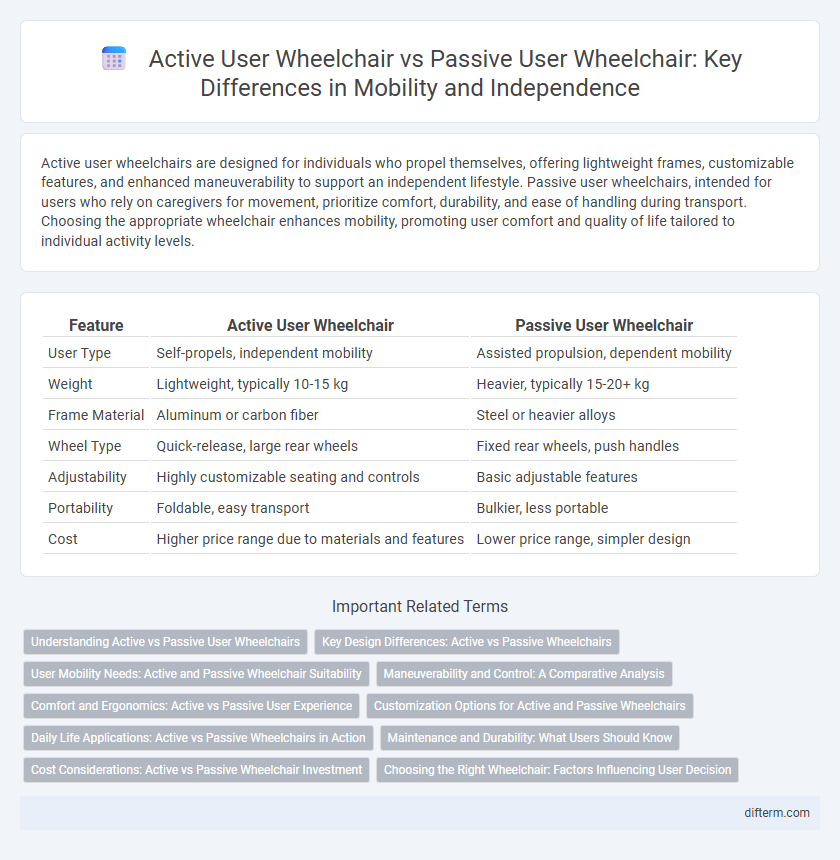 Active User Wheelchair vs Passive User Wheelchair: Key Differences in Mobility and Independence