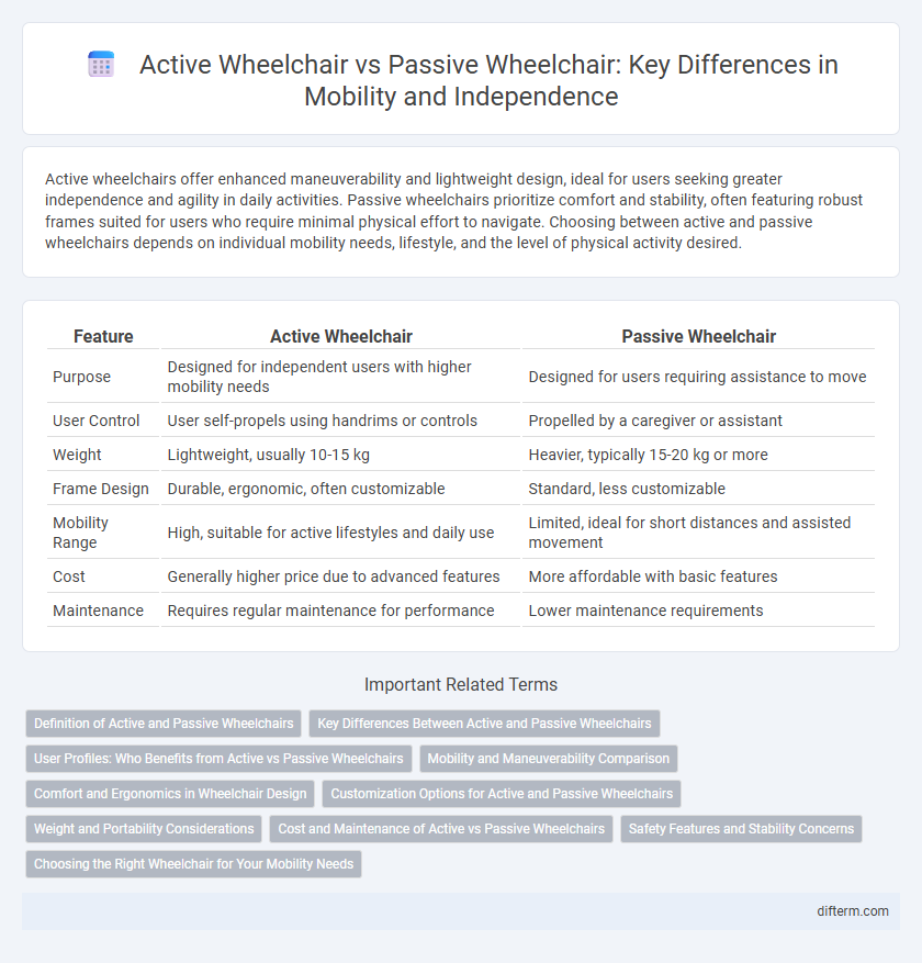 Active Wheelchair vs Passive Wheelchair: Key Differences in Mobility and Independence