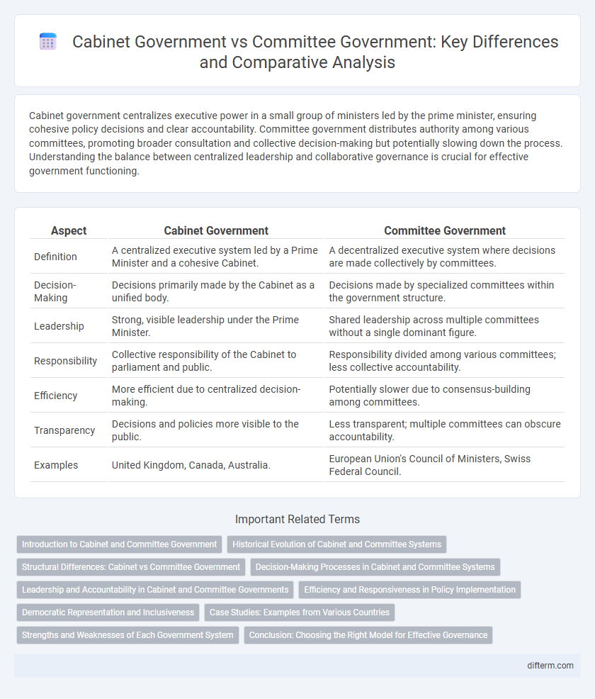 Cabinet Government vs Committee Government: Key Differences and Comparative Analysis