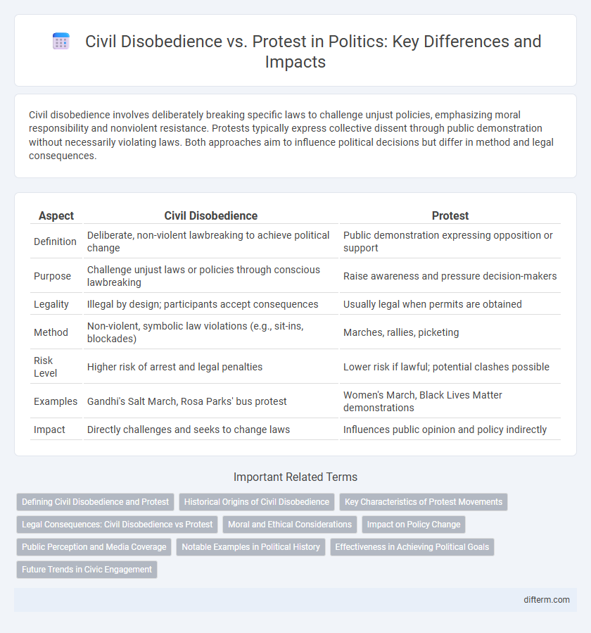 Civil Disobedience vs. Protest in Politics: Key Differences and Impacts