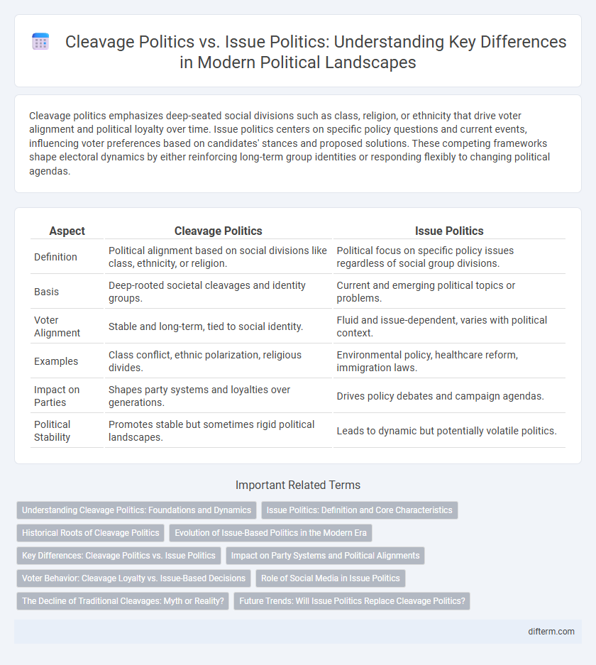 Cleavage Politics vs. Issue Politics: Understanding Key Differences in Modern Political Landscapes