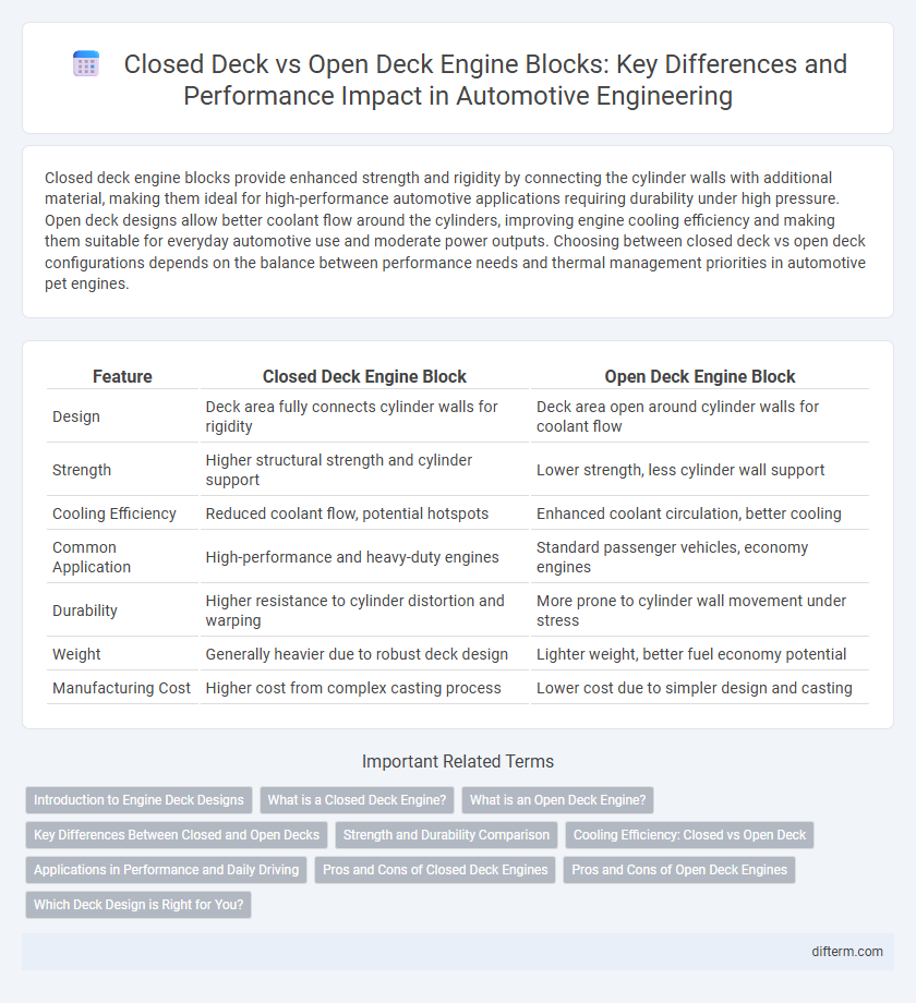 Closed Deck vs Open Deck Engine Blocks: Key Differences and Performance Impact in Automotive Engineering