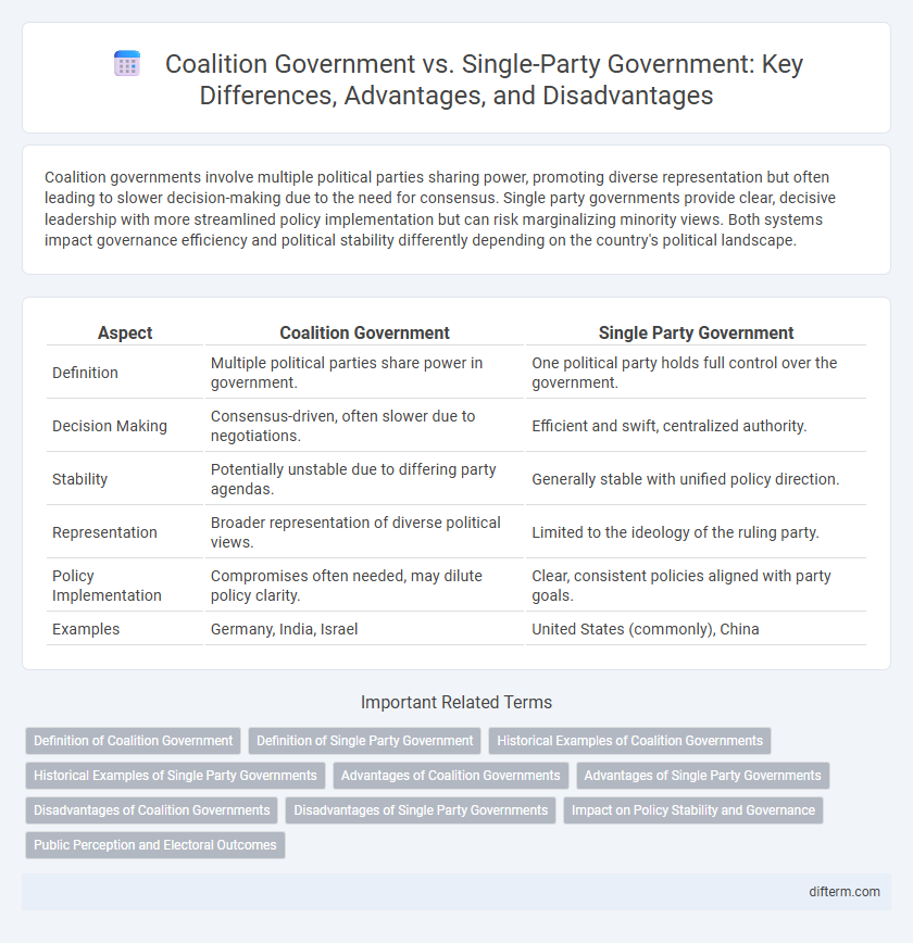 Coalition Government vs. Single-Party Government: Key Differences, Advantages, and Disadvantages