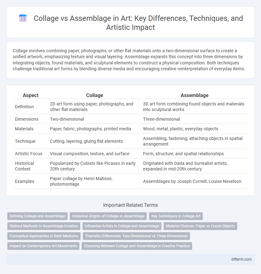 Collage vs Assemblage in Art: Key Differences, Techniques, and Artistic Impact
