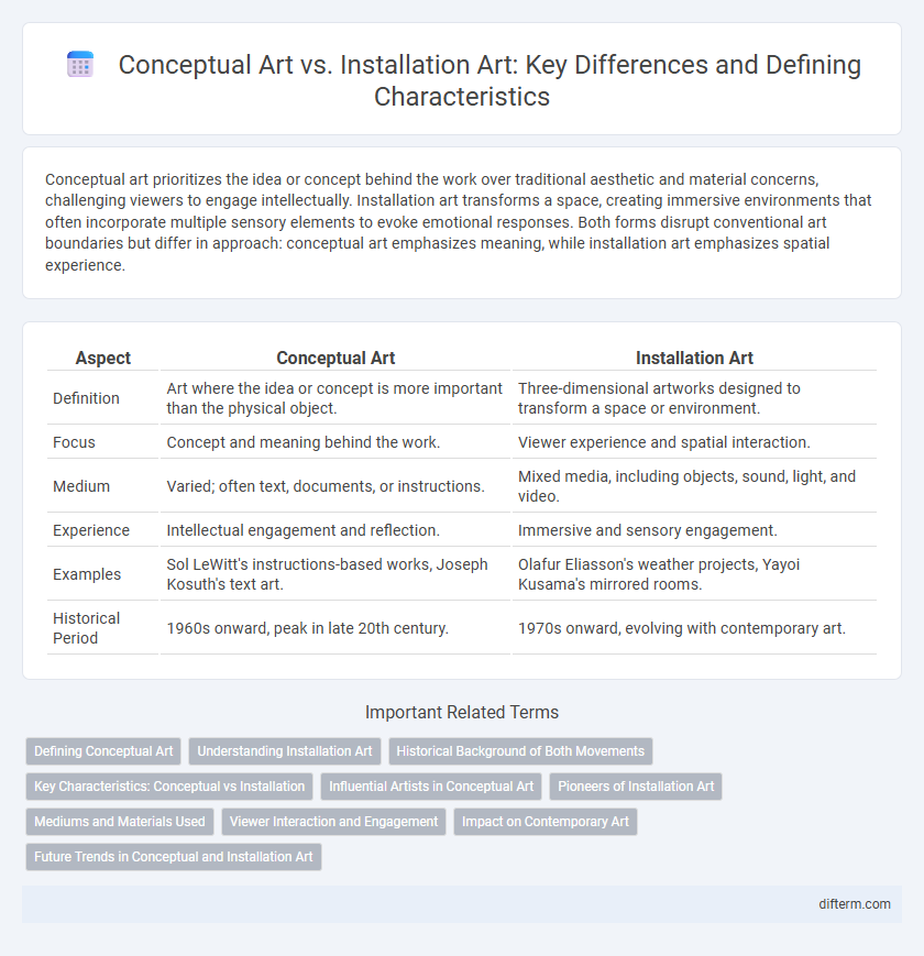 Conceptual Art vs. Installation Art: Key Differences and Defining Characteristics