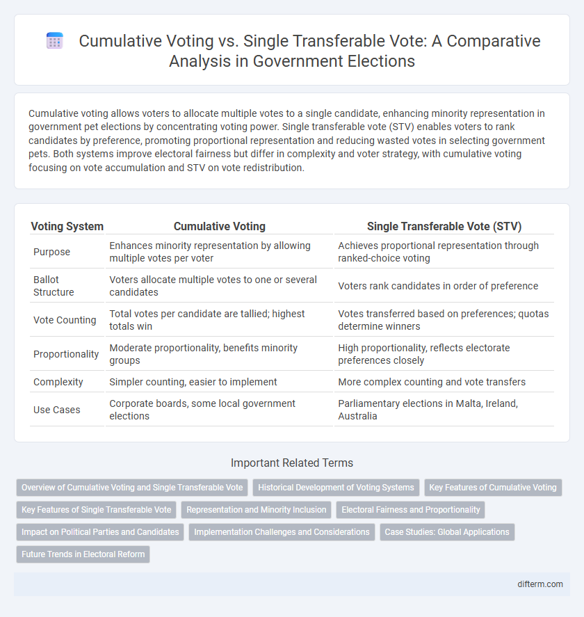 Cumulative Voting vs. Single Transferable Vote: A Comparative Analysis in Government Elections