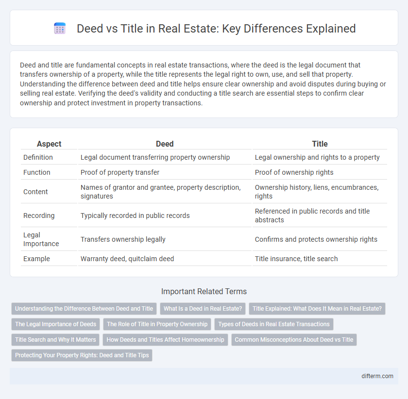 Deed vs Title in Real Estate: Key Differences Explained
