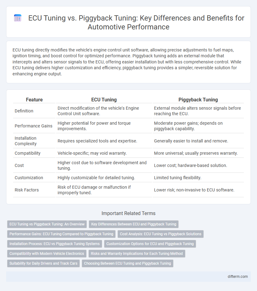 ECU Tuning vs. Piggyback Tuning: Key Differences and Benefits for Automotive Performance