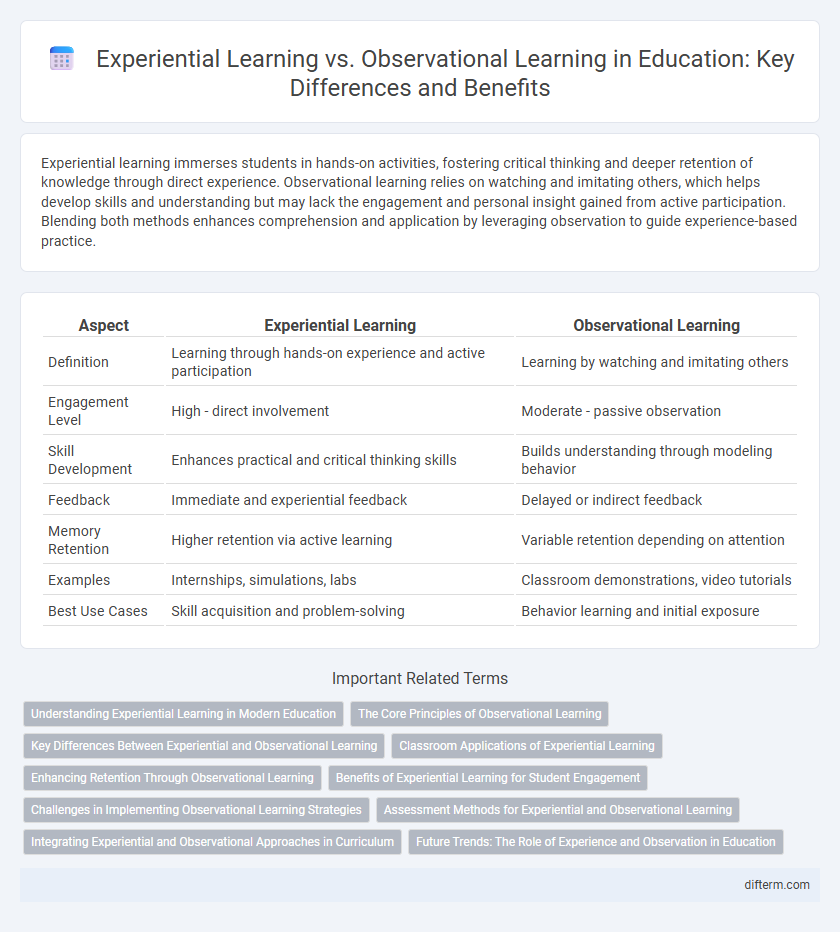 Experiential Learning vs. Observational Learning in Education: Key Differences and Benefits