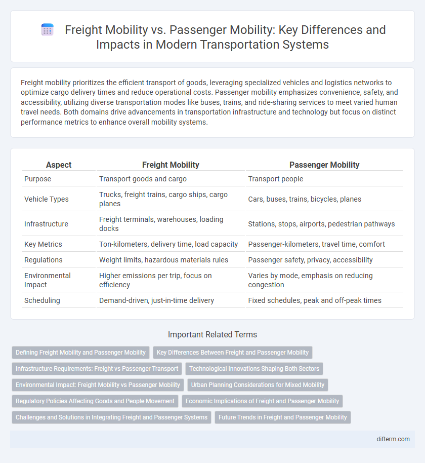 Freight Mobility vs. Passenger Mobility: Key Differences and Impacts in Modern Transportation Systems