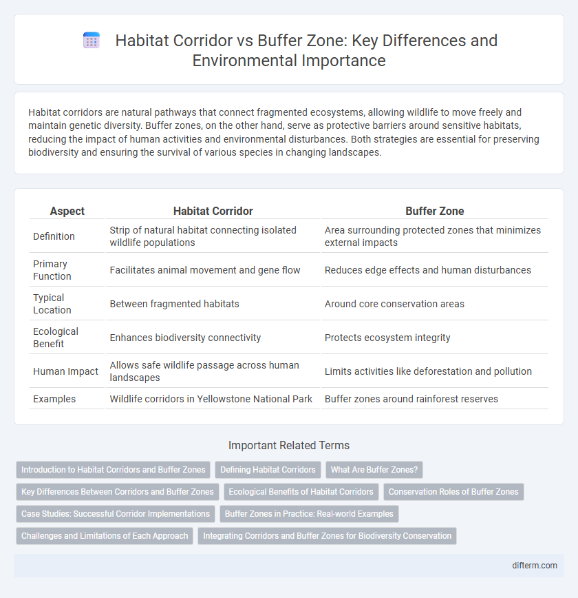 Habitat Corridor vs Buffer Zone: Key Differences and Environmental Importance