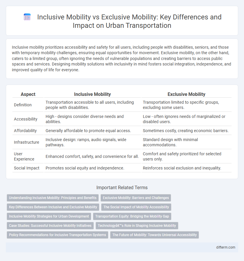 Inclusive Mobility vs Exclusive Mobility: Key Differences and Impact on Urban Transportation