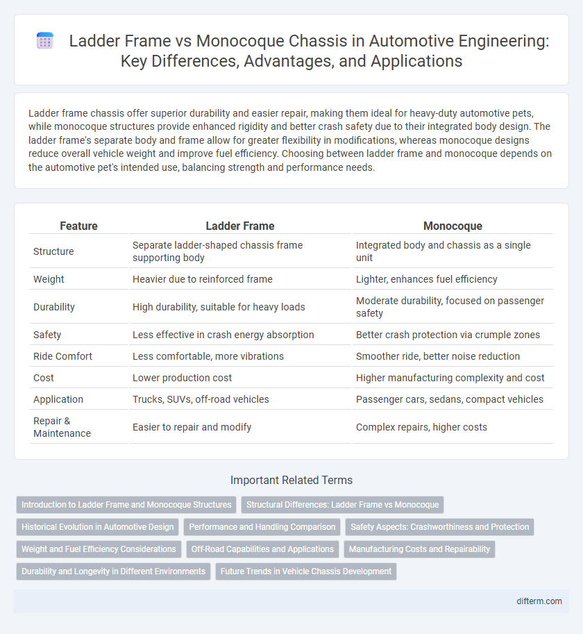 Ladder Frame vs Monocoque Chassis in Automotive Engineering: Key Differences, Advantages, and Applications