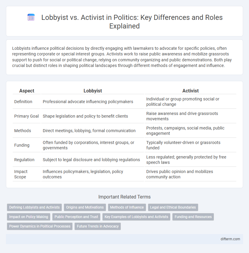 Lobbyist vs. Activist in Politics: Key Differences and Roles Explained