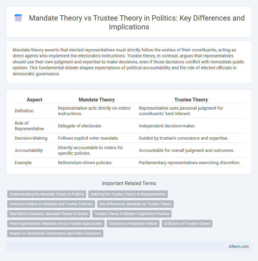 Mandate Theory vs Trustee Theory in Politics: Key Differences and Implications