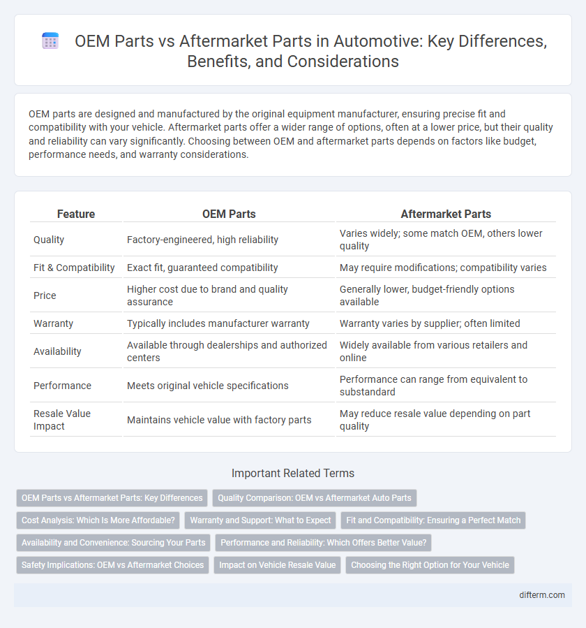 OEM Parts vs Aftermarket Parts in Automotive: Key Differences, Benefits, and Considerations