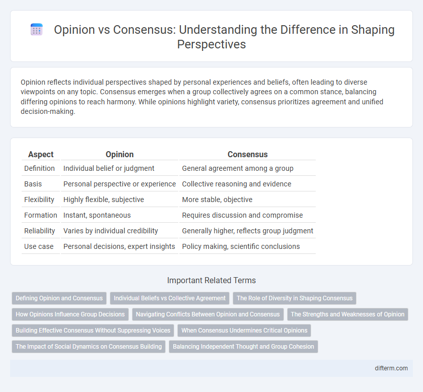 Opinion vs Consensus: Understanding the Difference in Shaping Perspectives