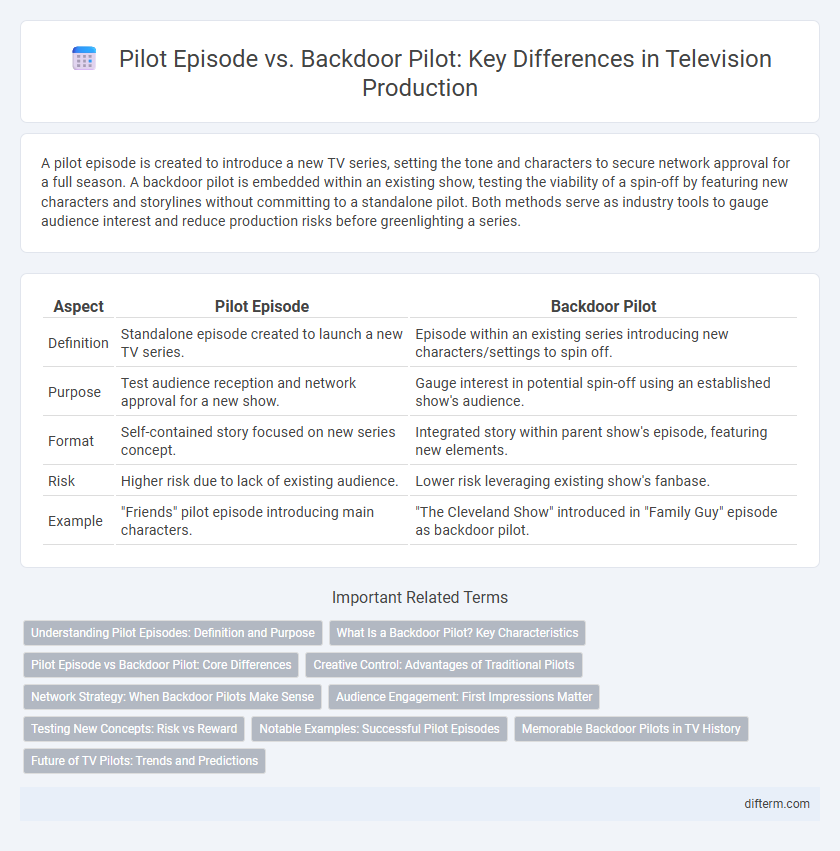 Pilot Episode vs. Backdoor Pilot: Key Differences in Television Production