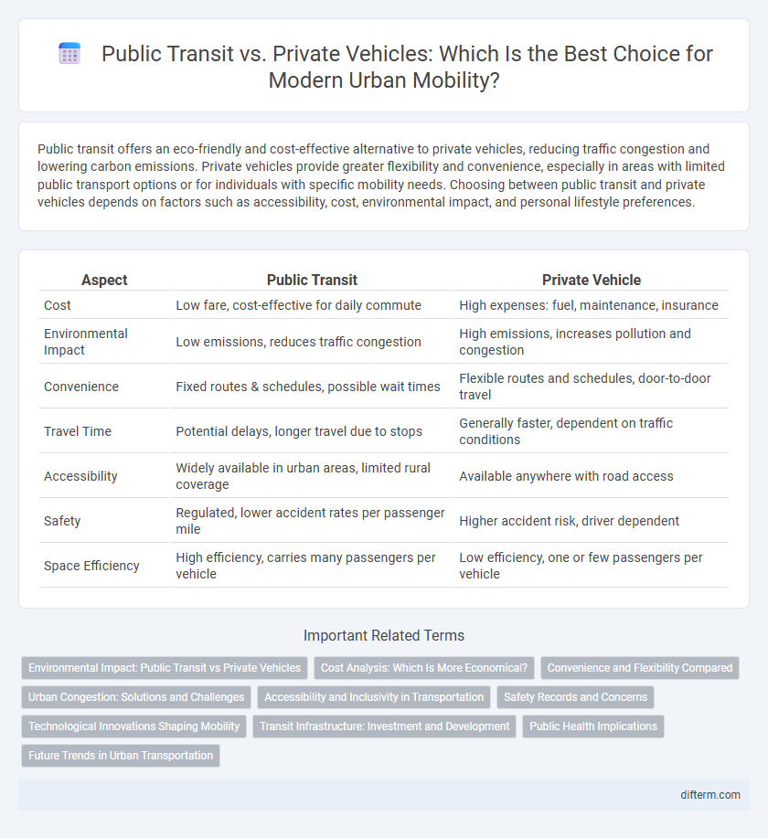 Public Transit vs. Private Vehicles: Which Is the Best Choice for Modern Urban Mobility?