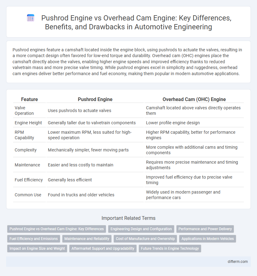Pushrod Engine vs Overhead Cam Engine: Key Differences, Benefits, and Drawbacks in Automotive Engineering