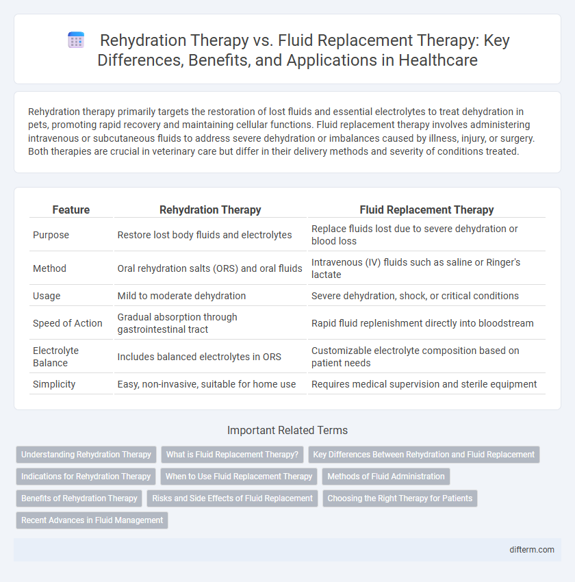 Rehydration Therapy vs. Fluid Replacement Therapy: Key Differences, Benefits, and Applications in Healthcare